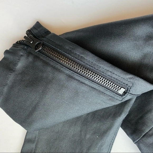 Armani Exchange • Charcoal Grey Waxed Coated Moto Skinny Pants - Picture 3 of 8